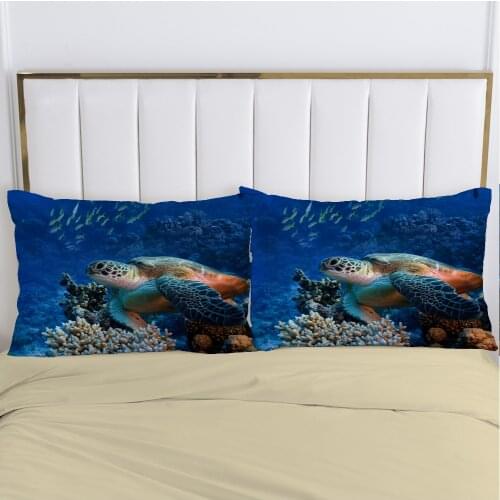 3D Pillow cover Pillow case Luxury Bedding Pillowcase Pillowcovers decorative 50x70 50x75 Customizable size Animal sea turtle