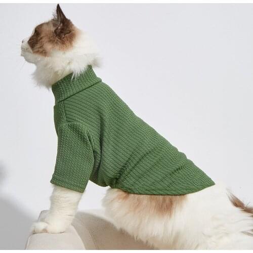 Pet Clothing Pure Color two-legged Turtleneck Bottoming Cat Shirt Breathable Dog Clothes for Puppy Dog