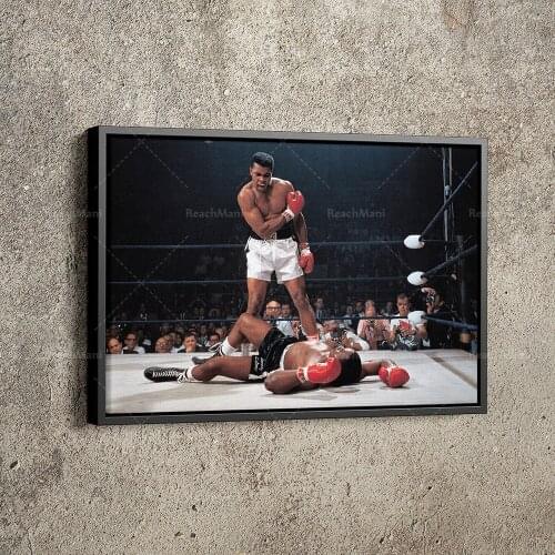 Muhammad Ali vs Sonny Liston Poster Phantom punch Hand Made Posters Canvas Print Wall Art Man Cave Gift Home Decor