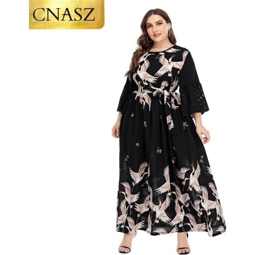 Summer Fashion Plus Size Print Dress Long Skirt Plus Size Women Elegant Long Dress Islamic Clothing Turkish Clothes Women Abaya
