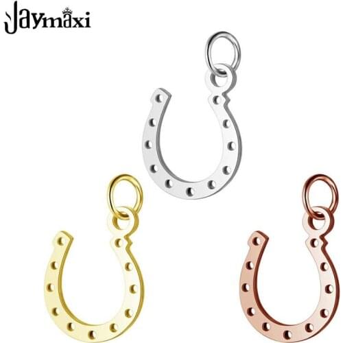 Jaymaxi U Horseshoe Charms High Polished Stainless Steel Jewelry Pendant for DIY Necklace Bracelet Making 20PCS/LOT
