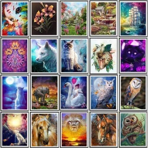 Full diamond 5D diamond painting animal landscape flower diamond embroidery mosaic home decoration pattern DIY handmade gift