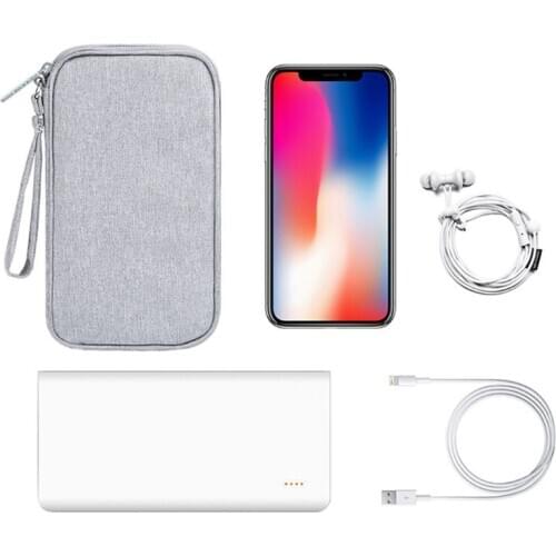 Durable Polyester Power Bank Pouch Storage Bag Mini Protable Travel Protective Carrying Case Pack for Earphone Cellphones Data