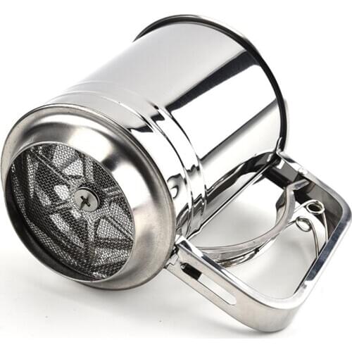 Handheld Flour Shaker Stainless Steel Mesh Sieve Cup Icing Sugar Bake Tool Hand-pressed Hand-pressed Bakeware Sifters