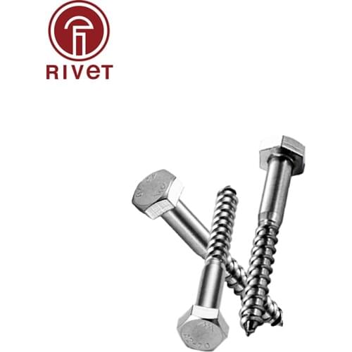 20/50/100 PCS A2-70 304 Stainless Steel Self External Hexagon Hex DIN571 Standard Tapping Wood Screws Bolts M6 M8 M10 M12 GB102