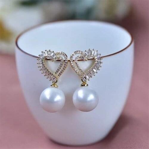 Freshwater Pearl Stud Earrings For Women Real Jewelry Gift Wholesale