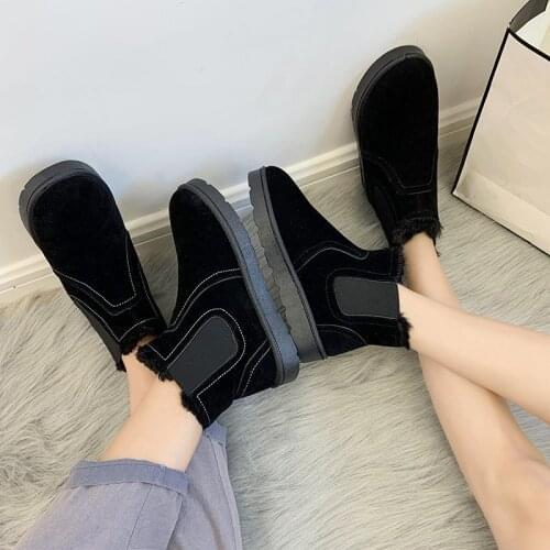 Winter hot style cotton shoes velvet lovers shoes warm women snow boots men casual shoes ankle botas mujer slip-on couples shoes