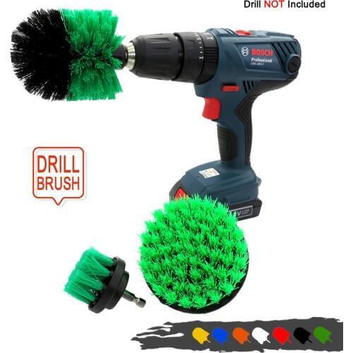 1 Set/3 PCS Electric Drill Brush Kit Power Scrubber Pad Cleaning Brush For Carpet Glass Car Tires Nylon Brushes Scrubber Drill