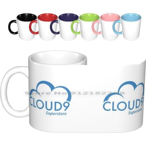 Superstore-Blue Ceramic Mugs Coffee Cups Milk Tea Mug Superstore Tv Show America Ferrera Amy Jonah Garret Funny Humour