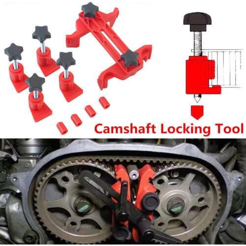 Universal Auto Car Master Cam Clamp Kit Camshaft Sprocket Gear Lock Engine Timing Locking holder red plastic Repair Tools set