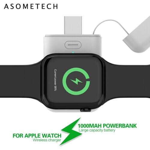 1000mAh Wireless Charger Powerbank For Apple Watch 1 2 3 4 mini power bank For iWatch 1 2 3 4 External Battery Charge Case USB