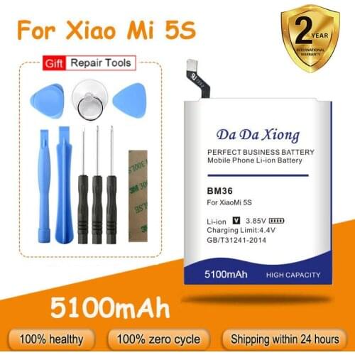 High Quality 5100mAh BM36 bm36 Battery for Xiaomi 5S Mi5S Replacement Batteries + Tools Free Shipping