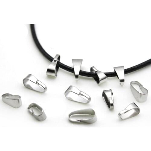 100pcs Stainless Steel Pendant Clips Clasps Hook Pinch Clip Bail Buckle Clasp for Charm Necklace Connector DIY Jewelry Making
