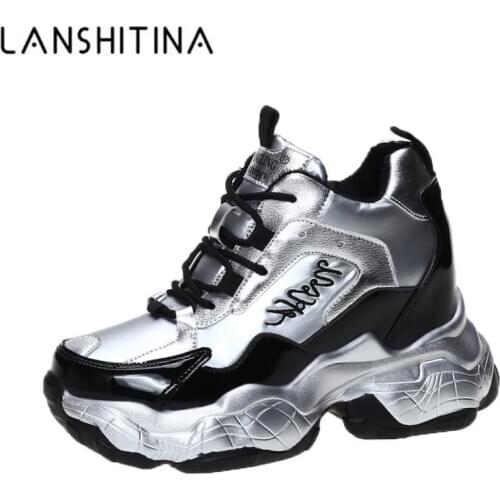 Spring Laser Walking Sneakers Wedges Women Winter Warm Fur Chunky Shoes Platform Female Sports Ladies Running Shoes for Woman