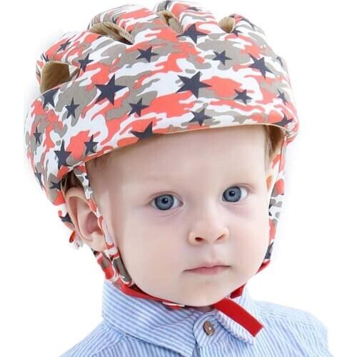Winter Baby Helmet Toddler Protective Adjustable Hat Infant Head Protective Cotton Hat Toddler Adjustable Safety Helmet Colorful