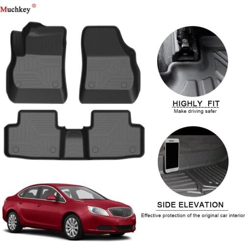 Car Floor Mats For Buick Verano 2015-2017 TPE Non-Slip Foot Pad Waterproof Rubber Carpets Auto Automobile Interior Accessories