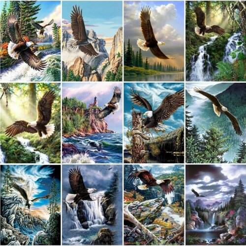 AZQSD Diamond Embroidery Eagle Mosaic Rhinestones Diamond Art Painting Animal Cross Stitch Kits Needlework Home Decor Gift
