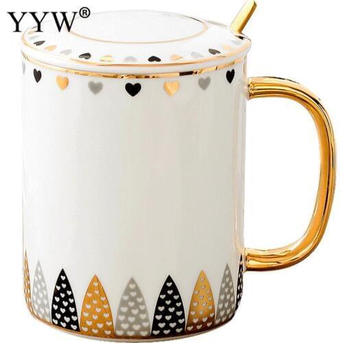 Large Capacity Water Tea Mugs Ceramics Coffee Mug With Spoon Creative Drinkware Cups Coffee Milk Cups And Mugs Water Cup Gift