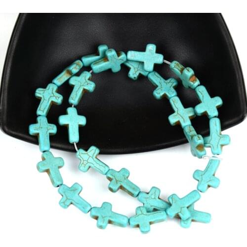 Blue Cross Natural Stone Beads Seed Loose Spacer Beads For Jewelry Bracelet Necklace DIY Accessories Handmade NASSBORO