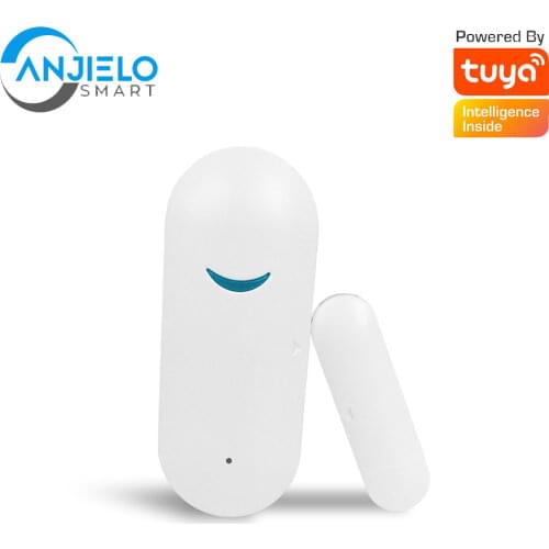 Anjielosmart Tuya WiFi Door and Window Sensor with Magnetic, Contact Sensor Alarm with App Control,Suitable for Home Office Shop