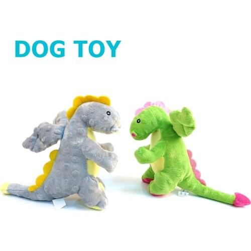 Dinosaur Pet Dog Plush Toy Interaction Funny Cartoon Shape Durable Chew Dog Toys Molar Playing Protect Furniture Pets Accessory