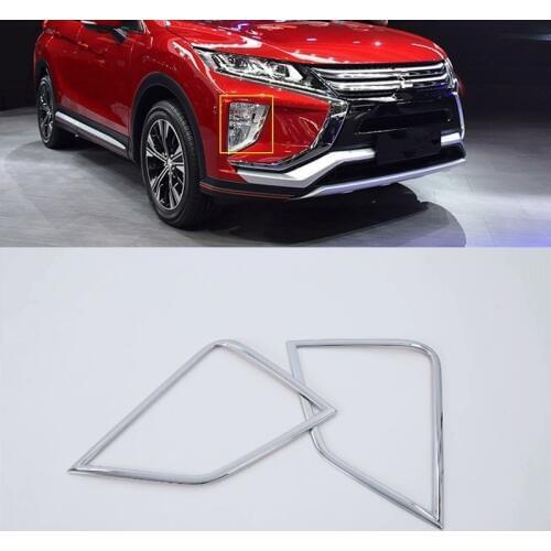 HOT SELL! Accessories ABS Chrome Front Fog Light Cover Fog Lamp Cover For Mitsubishi Eclipse Cross 2018 Car-styling