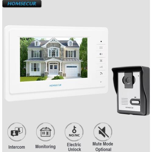 HOMSECUR 7inch Wired Video Door Entry Security Intercom with Intra-monitor Audio Intercom