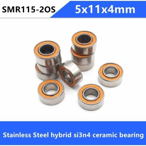 6pcs SMR115-2RS SMR115 2OS CB LD 5x11x4mm Stainless Steel hybrid si3n4 ceramic bearing fishing reel 5*11*4 MR115 RS