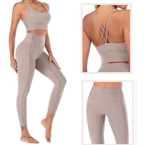 Naked-Feel Yoga Set Yoga Leggings Set Women Fitness Suit For Yoga Clothes High Waist Gym Workout Legging Set Gym Sports Clothing