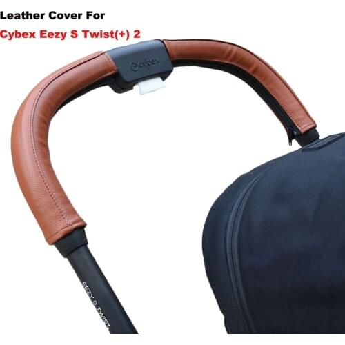 Leather Handle Cover Compatible with Cybex Eezy S Twist(+) 2 Stroller Pram Sleeve Case Armrest Cover Stroller Accessories