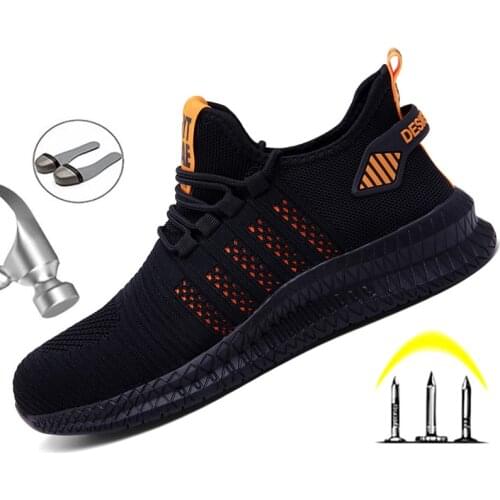 2021 new safety shoes men work safety boots destruction anti-stab breathable labor shoes male steel toe work shoes dropshipping