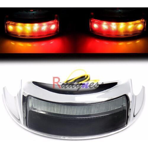 Fender Tip Rear LED Light w/ Smoke Lens for 2009-2016 Harley Touring Electra Glide Road King FLH/T FLTR FLHR