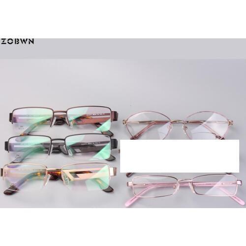 Wholesale frame man women plain glasses eyeglasses frame lentes opticos para mujer optical glasses oculos de grau gold half rim