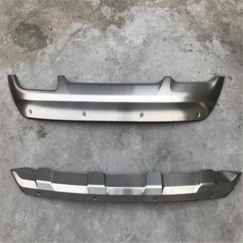 304 stainless steel Front+Rear bumper cover trim Bumper Protector Skid Plate cover For 2015-2018 Hyundai Tucson Car Styling