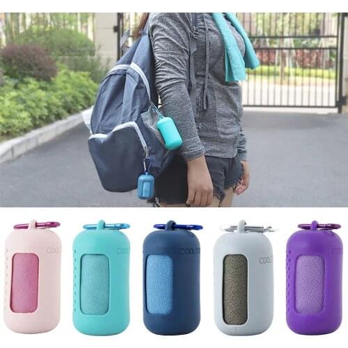 5color Quick Drying Microfiber Towel Sports Outdoor Camping Towel Portable Fitness Gym Towel Yoga Beach Travel Silicone Bag