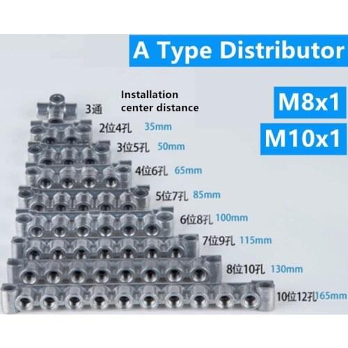 1 Pcs Type A oil Distributor Oil Distributor Oil distributor Block Connector Lubricating Oil Circuit Machine Tool Accessories