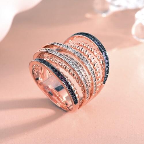 Monaco Design Luxury Personality Stackable Ring Ladies Wedding Cubic Zircon Engagement Dubai Punk Bride Upper Finger Ring Gift