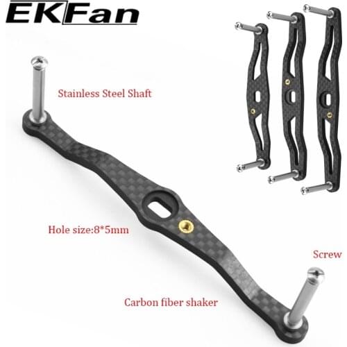 EKFAN 105MM 120MM 130MM Carbon Fiber Fishing Handle 8*5MM Holes For Daiwa Bait Casting Reel Handle 7x4x2.5MM Bearing