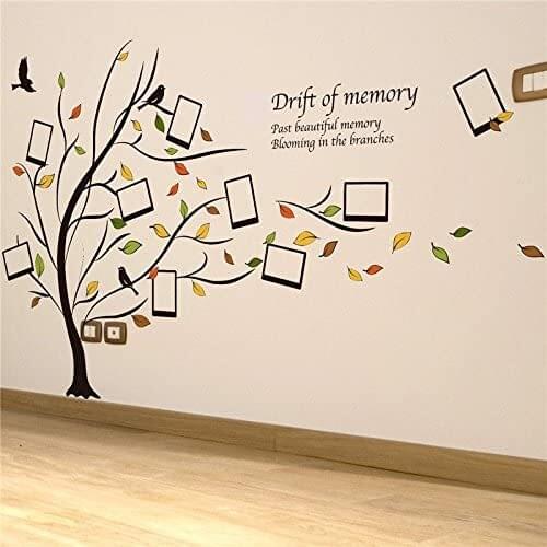 Removable Vinyl Wall Decal Large Tree Pattern and Photo Frames