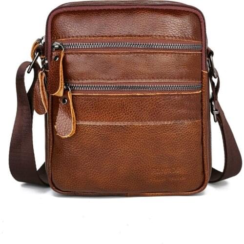 New Messenger Bag Men Real Leather Chest Bag High Quality Mens Genuine Leather Shoulder Bag Flap Crossbody Bag For Men Handbags