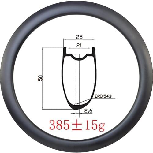 Light 385g 700c 50mmx25mm Asymmetry hookless disc brake road Carbon rim UD 3K 12K matte glossy 18H 20H 21H 24H 28H gravel bike
