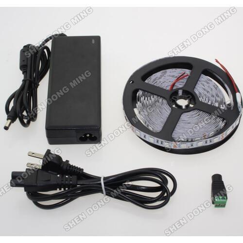 Led strip 5050 SMD single color flexible led ribbon 300leds/5m + 12 V 6 A Power Supply + DC female connect