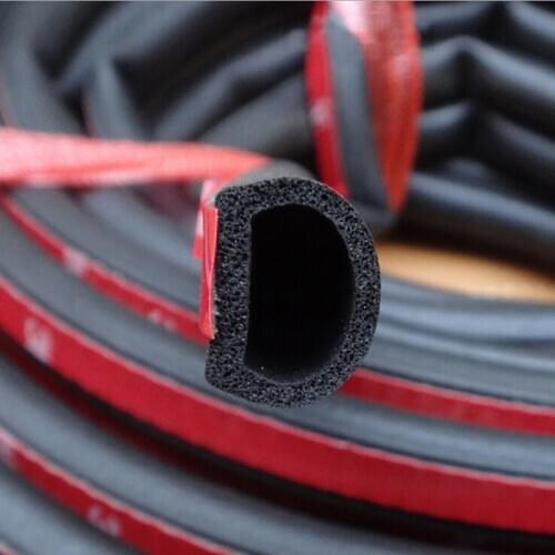 1-5M Car Door Seal Strips D Shape Glass Window Weatherstrip Rubber Seals Sound Insulation Protector Automobiles Accessories