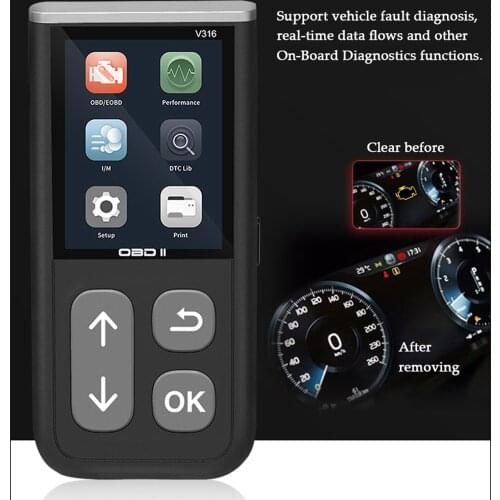 V316 Multi-function Code Reader Card Vehicle Detector Vehicle Fault Diagnosis Instrument On-Board Diagnostics Testing Instrument