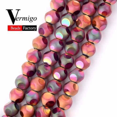 High Quality 8mm 20pcs/Pack Faceted Fuchsia Czech Glass Crystal Beads For Needlework Jewelry Making Spacer Beads Diy Bracelet