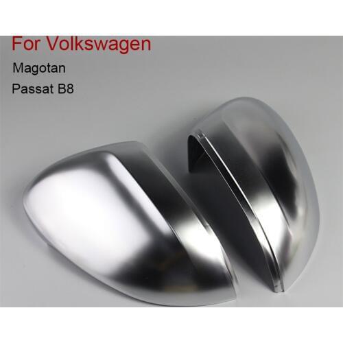 X-CAR 2pcs Matt Chrome Mirror Cover Rearview Side Mirror Cap For Volkswagen Passat B8 Variant 2016-2019 Reversing Mirror Cover