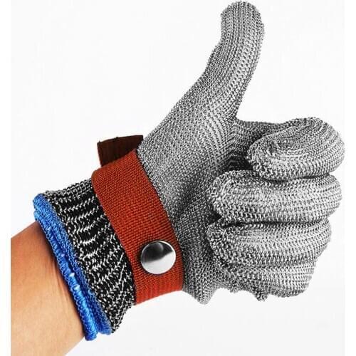 5 Level Anti-cutting Glove Safety Glove Stainless Steel Wire Hand Protector Adjustable Unisex Butcher Food Processing Glove