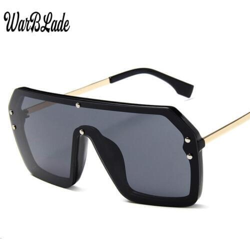 WarBLade 2019 New Fashion Women Vintage Oversized Square Sunglasses Big Frame Sunglasses Oval Acetate Frame Men Eyewear Goggles