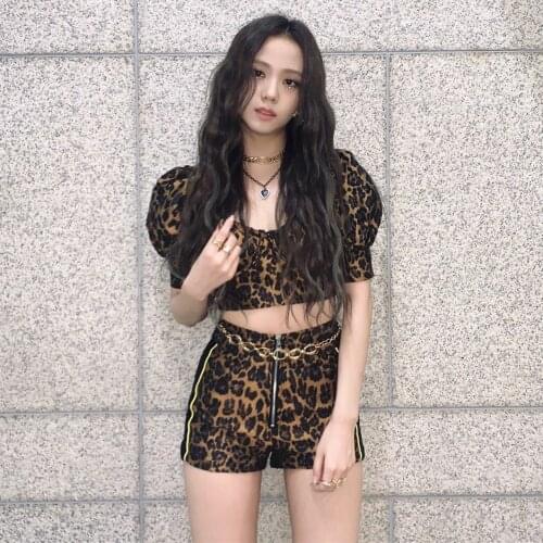 Pole Dance Leopard Clothes Nightclub Female Singer Gogo Dancer Stage Clothing Women Jazz Hip Hop Costumes Rave Outfits DWY6054