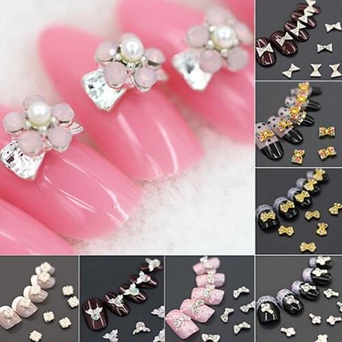 10Pcs 3D Alloy Manicure Glitters Rhinestone Decoration Nails Accessories